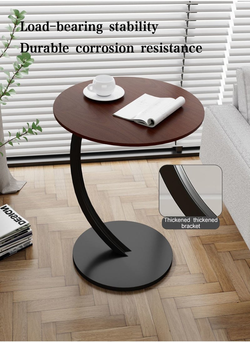 End Table, Round Coffee Table for Sofa and Bed, Side Small Table Desk for Living Room, Bedroom, Office