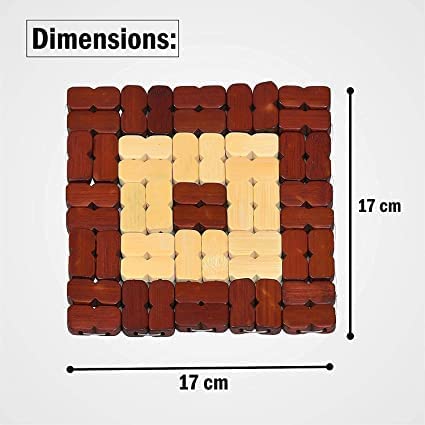 RIGJAK 3 Square Pot Mat Wooden Square Pot Mat Hot Pot Holder Mat, Anti-Slip Coasters Dining Table Mat, Wooden Style Dining Table,Coffee,Tea Holder Mat (Pack of 4) - Image 2