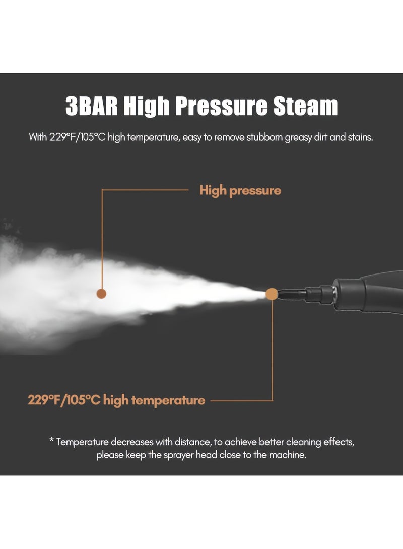 EzzySo 2500 واط جهاز تنظيف بخاري محمول عالي الحرارة لتنظيف مكيف الهواء وشفاط المطبخ وآلة بخار السيارة والأرضيات والمزيد - Image 4