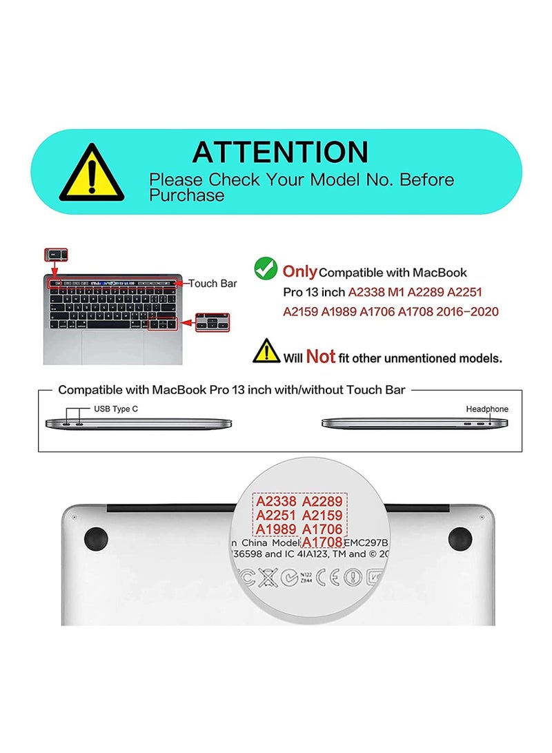 Compatible for MacBook Pro 13-Inch 2016 to 2020 Release A2338 M1 A2289 A2251 A2159 A1989 A1706 A1708 with or Without Touch Bar Hard Shell Case Cover and Screen Protector Wine Red - Image 2