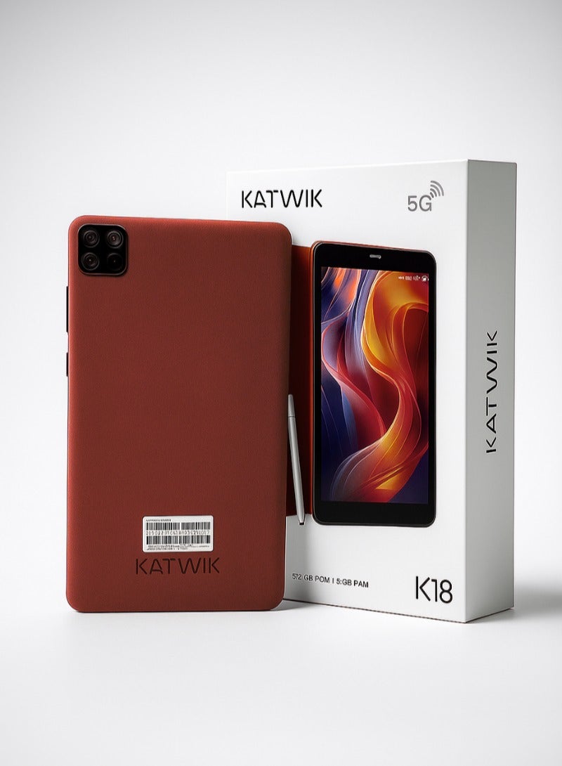 كاتويك جهاز لوحي ذكي تعليمي للأطفال K18، بحجم شاشة 8 بوصات، لوحة مفاتيح وفأرة لاسلكية، غطاء قابل للطي، سماعة أذن، شاحن من نوع C وقلم. - Image 1