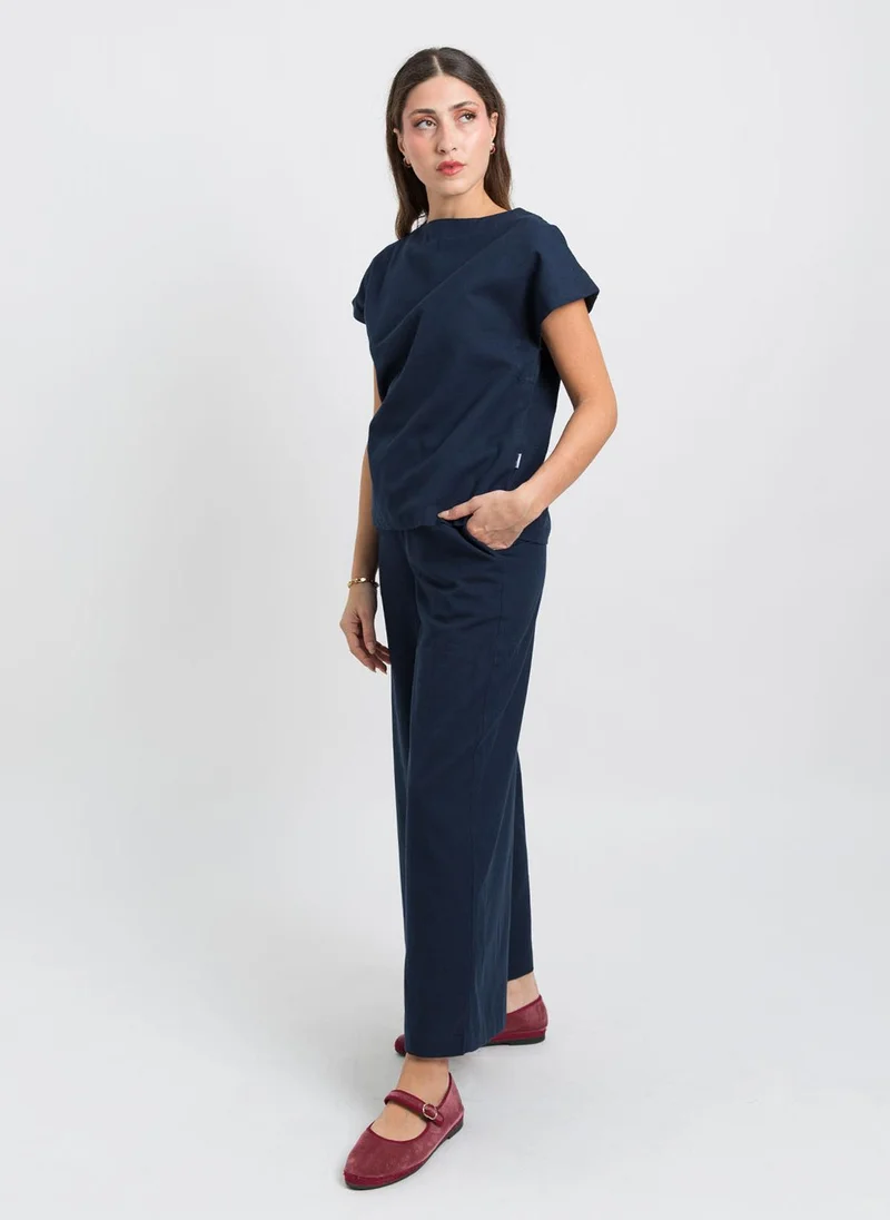 Kaafmeem Navy Linen Light Set