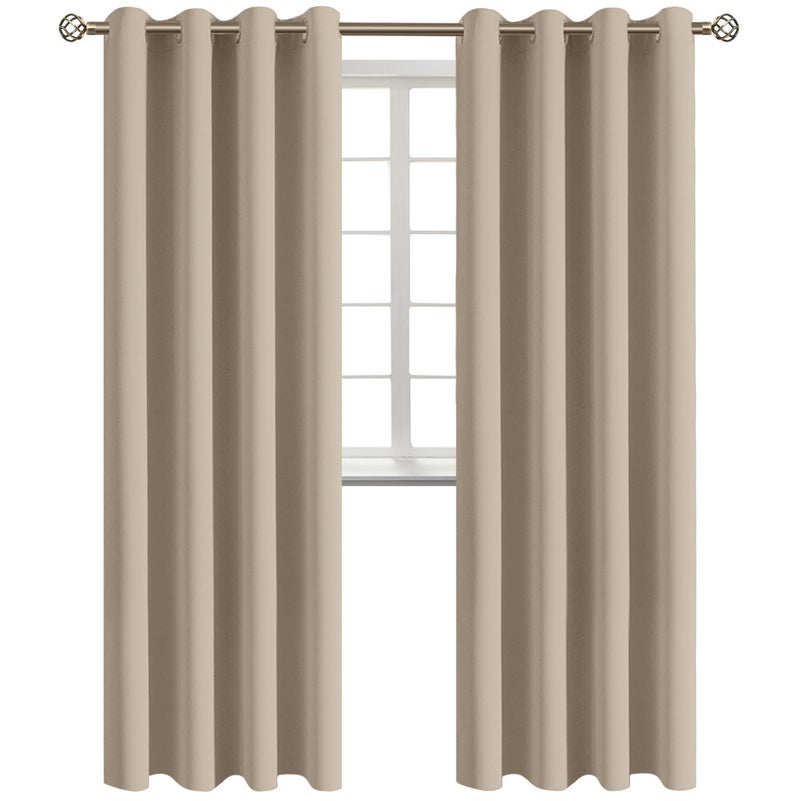 BGment Blackout Curtains - Grommet Thermal Insulated Room Darkening Bedroom and Living Room Curtains  Set of 2 Panels (55 x 96 Inch  Sand) - Image 4