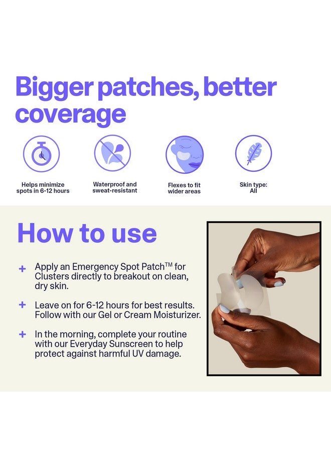 Curology Emergency Spot Patch Clusters for Breakouts, Fast Acting Large Hydrocolloid Pimple Patches for Face, Oil Absorbing, 14 Count - Image 3