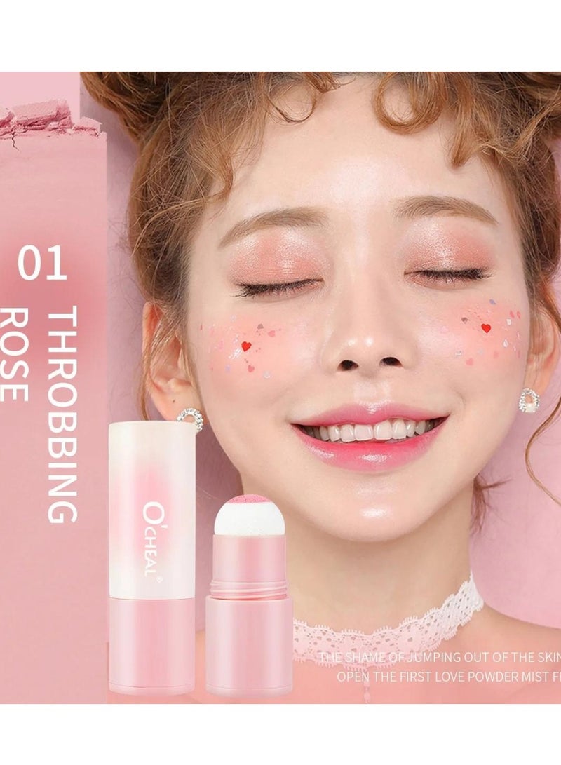 OCHEAL Powder Blusher Stick Sponge Head Face Rouge Contouring Pen Waterproof Natural Look Blush Stick Soft Face Brightening Contour Shadow Blush Powder Cushion Blush Stick 01 - Image 2
