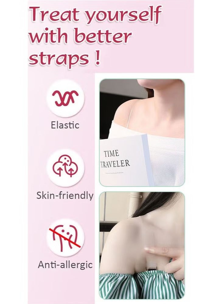 Clear Bra Straps, 4 Pairs Invisible Non-Slip Adjustable Bra Straps Soft Transparent Shoulder Strap Replacement Bra Straps (Width 10/12/15/18mm each pair) - Image 5