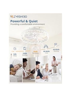Arabest White Low Profile Ceiling Fan with Light and Remote Control, Flush Mount, Reversible Blades, Dimmable, Quiet Operation, Small 15.7 inch Fan for Bedroom, Indoor Use.  - Image 3