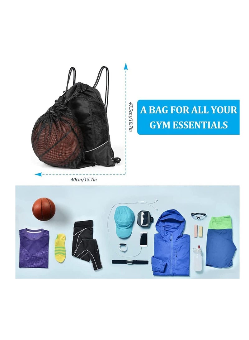 نيبمينينت Drawstring pocket backpack, men's and women's outdoor travel sports basketball football swimming riding bag - Image 3