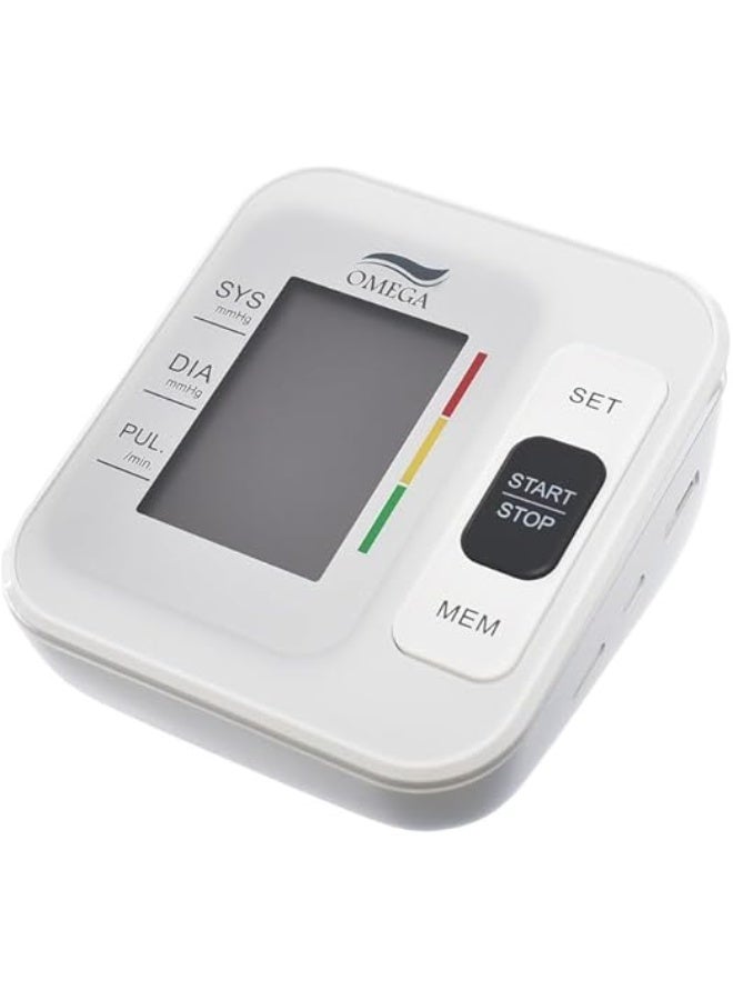 أوميغا جهاز قياس ضغط الدم الرقمي الذكي من OMEGA Health Care – قياس دقيق للذراع مع شاشة كبيرة وتشغيل بلمسة واحدة - Image 1