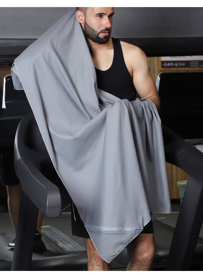 Rainleaf Microfiber Towel Gray 24 X 48 Inches  - Image 5