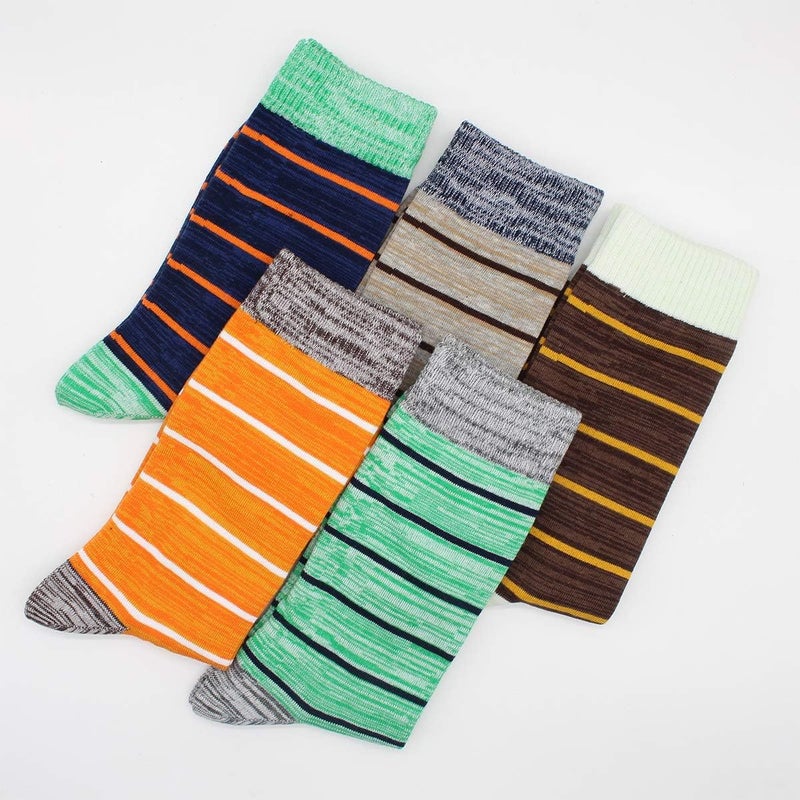 TOEJYJ Mens Fun Dress Socks, Pattern Funny Casual Socks Pack, Colorful Striped Cotton Novelty Socks Size 10-13 - Image 2