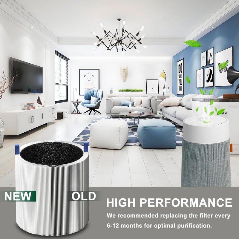 CHNPOFNT 311i Max Replacement Fil-ter Compatible with BLUEAIR Blue Pure 311i Max Air Purifier F3MAX ，blueair 311i max replacement filter。2 PACK H13 True HEPA & Activated Carbon Filter - Image 5