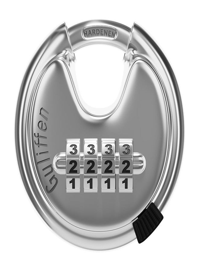 Guliffen Discus Combination Lock,Heavy Duty Stainless Steel Disc Combination Padlock for Storage Unit, Sheds, Garages and Trailer - Image 1