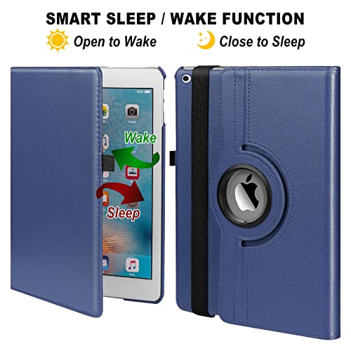 Boxdljh Apple 10.2 iPad Case for iPad 2021/2020/2019 - 360 Degree Rotating Cover with Sleep/Wake (Navy Blue) - Image 4