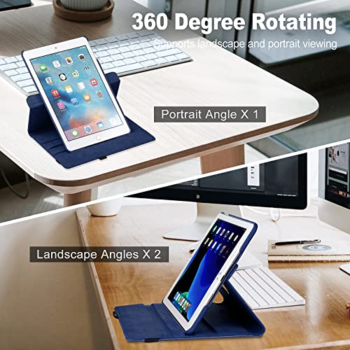 Boxdljh Apple 10.2 iPad Case for iPad 2021/2020/2019 - 360 Degree Rotating Cover with Sleep/Wake (Navy Blue) - Image 2