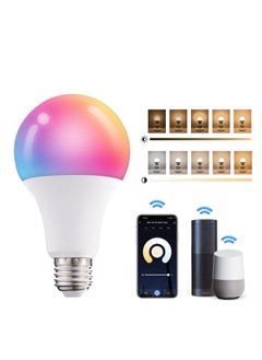 RGBCW dimming and color changing light bulb screw WiFi intelligent program control multi-color LED light bulb 9W intelligent light bulb