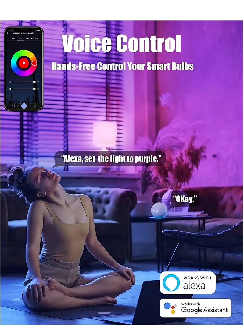 XIANER - RGBCW dimming and color changing light bulb screw WiFi intelligent program control multi-color LED light bulb 9W intelligent light bulb - Image 1