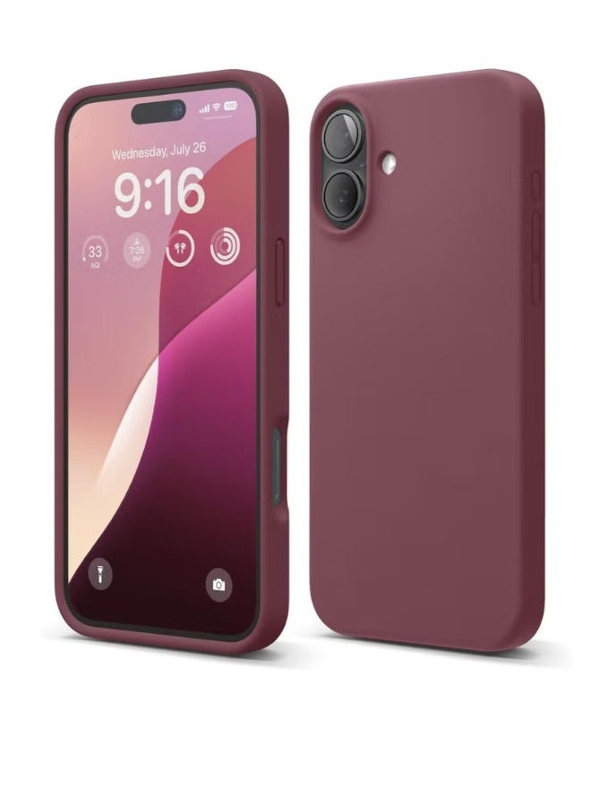 ACLIX Liquid Silicone for iPhone 16 Plus case cover Full Body Protection, Shockproof, Slim, Anti-Scratch Soft Microfiber Lining - Burgundy - Image 1