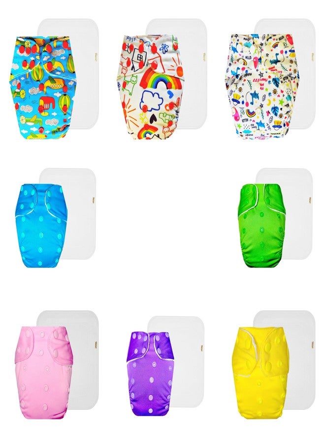 حفاضات دمبلدو القماشية الممتازة مع حشوة قطنية (عبوة من 8) | ناعمة ولطيفة | مانعة للتسرب | أزرار كبس قابلة للتعديل | مصممة من قبل الأمهات | من 3 أشهر إلى 3 سنوات | للجنسين - Image 1