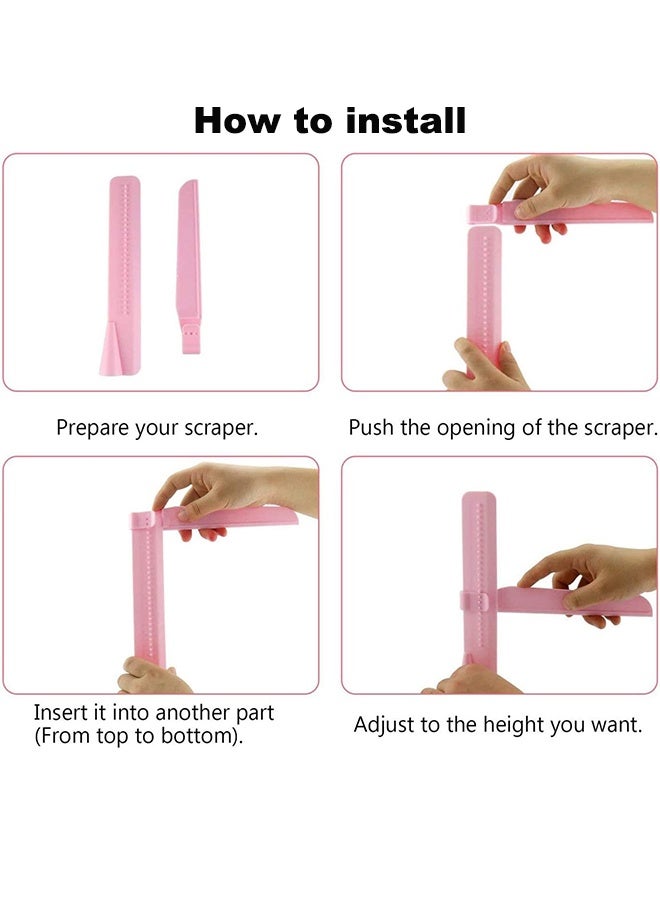 2 pcs Cake Smoother Scraper Set,2 PCS Adjustable Height Cream Scraper,Adjustable Cake Smoother Polishers for Cake,Cream,Baking,Decorating(Blue,Pink) - Image 4