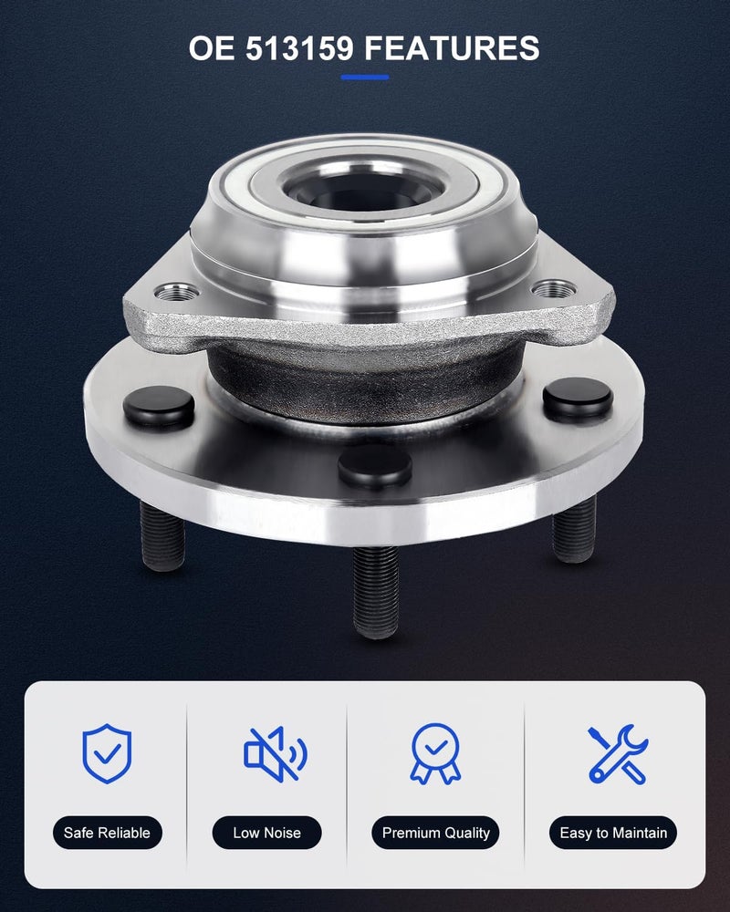 ECCPP Wheel Hub and Bearing Assembly Front 513159 fit 1999-2004 Jeep Grand Cherokee 4.0L 4.7L 5 lugs wheel hub no ABS 3 Bolt Flange - Image 3