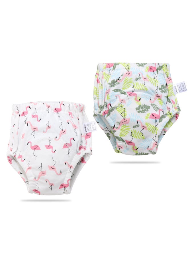 ينكسيولي 2 قطعة سراويل تدريب قطنية قابلة للغسل للأطفال - سراويل تعليمية - حفاضات من الشاش 6 طبقات - مستلزمات الأطفال