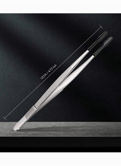 NIBEMINENT Tweezers, Rubber Tipped Tweezers PVC Silicone Coated Soft Non Marring Flat Tip Lab Industrial Hobby Craft Tools Coin Stamp Tweezer Tongs, Endurance 2 Pieces  - Image 2