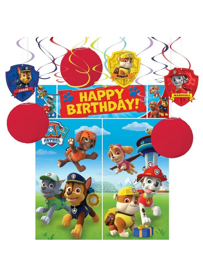 Amscan Multicolor Paw Patrol Scene Setters with Plastic Props in Various Size - Pack of 17 - Perfect for Kids Parties & Events - Image 1