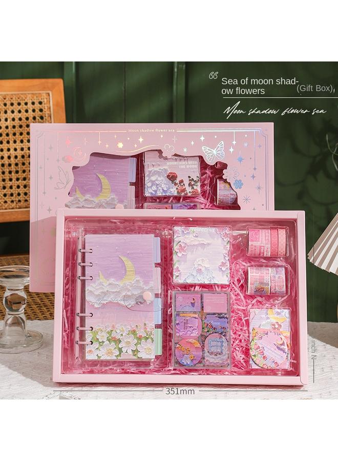 Bluejw High-value Oil Painting Hand Account Book Gift Box Suit Notebook Suit Creative Simple Ins Style Hand Account Book Stationery - Image 1