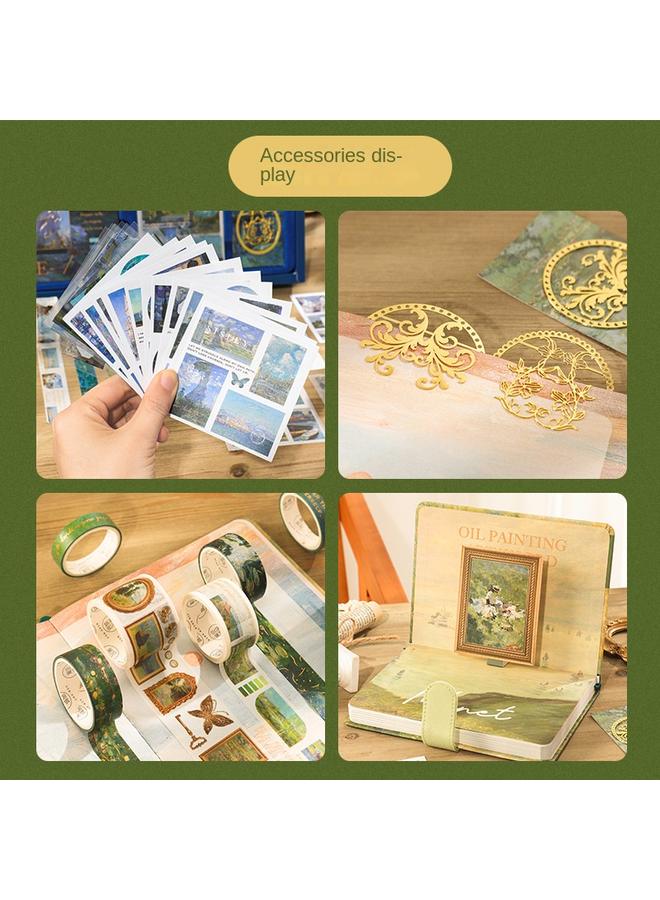 Bluejw High-value Oil Painting Hand Account Book Gift Box Suit Notebook Suit Creative Simple Ins Style Hand Account Book Stationery - Image 5