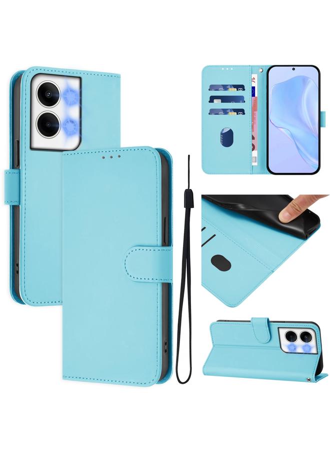 اس-توب جراب لهاتف OPPO Reno9 5G / Reno9 Pro 5G جراب هاتف من الجلد بلون سادة مع حبل - Image 1