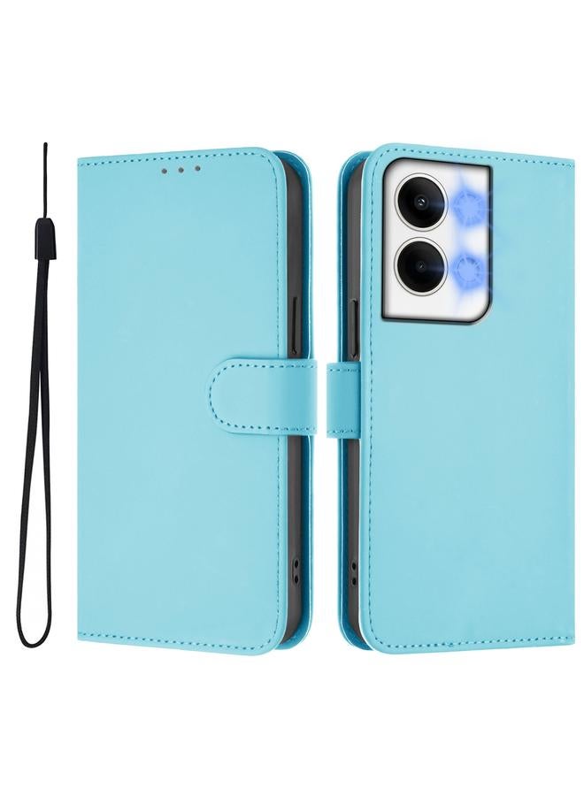 اس-توب جراب لهاتف OPPO Reno9 5G / Reno9 Pro 5G جراب هاتف من الجلد بلون سادة مع حبل - Image 2