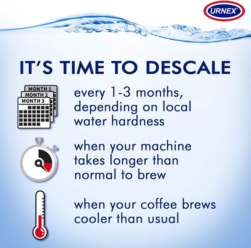 Urnex Dezcal Coffee and Espresso Descaler and Cleaner - 2 Pack - Activated Scale Remover Use with Home Coffee Brewers Espresso Machines Pod Machines Capsule Machines Kettles Garmet Steamers - Image 4