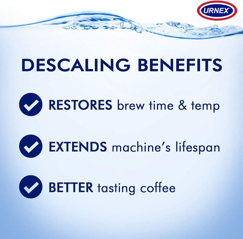 Urnex Dezcal Coffee and Espresso Descaler and Cleaner - 2 Pack - Activated Scale Remover Use with Home Coffee Brewers Espresso Machines Pod Machines Capsule Machines Kettles Garmet Steamers - Image 5
