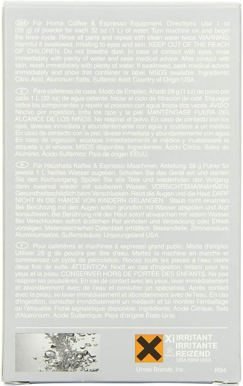 Urnex Dezcal Coffee and Espresso Descaler and Cleaner - 2 Pack - Activated Scale Remover Use with Home Coffee Brewers Espresso Machines Pod Machines Capsule Machines Kettles Garmet Steamers - Image 3