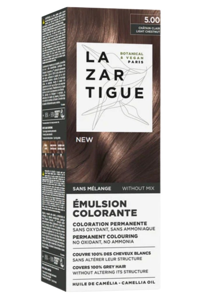 Lazartigue Émulsion Colorante Permanent Colouring without Mix 5.00 Light Chestnut 60ml - Image 1