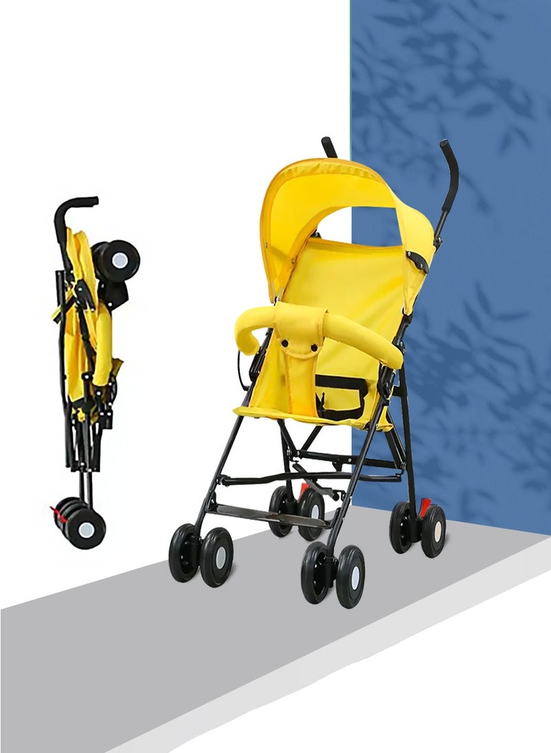 4-Wheel Stroller Lightweight, Fast, One-Handed Folding with Top Tray Compact and Stylish Design for Newborn to 4 Years Baby Stroller, Child Stroller, Lightweight Travel Stroller with Adjustable Handle and Backrest, One-Handed Folding for Overhead Storage on Airplanes, Shopping, Walking, Traveling - Image 1