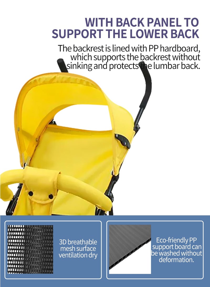 4-Wheel Stroller Lightweight, Fast, One-Handed Folding with Top Tray Compact and Stylish Design for Newborn to 4 Years Baby Stroller, Child Stroller, Lightweight Travel Stroller with Adjustable Handle and Backrest, One-Handed Folding for Overhead Storage on Airplanes, Shopping, Walking, Traveling - Image 5