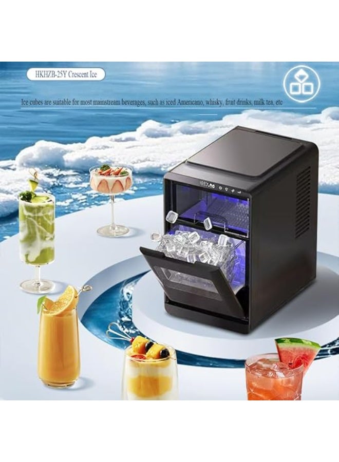 Cool Baby Style Countertop Ice Maker, Crescent-Shaped Ice, 12kg per 24 Hours, 1.8L Tank, Quick Ice in 13 Minutes, 32dB Low Noise - Image 5