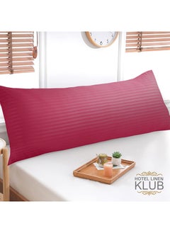 Hotel Linen Klub Long Body 1Pc Stripe Pillowcase - 100% Microfiber  with envelope closure, Soft and Durable Quality, Size : 45 x 125cm , Maroon - pzsku/Z246B97366AEE015BC7FEZ/45/_/1701077693/257fdb21-b31f-467b-a531-daa94e7522e5