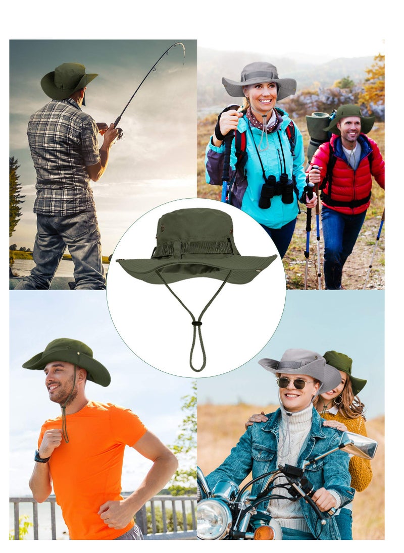 SYOSI - 2 Pieces Cotton Safari Hat Wide Brim Fishing Cap Foldable Boonie Hat Double-Sided Outdoor Sun Hat for Men and Women Summer Outdoor Sun Protection Wide Brim Bucket Hat Foldable Safari Boonie Hat - Image 1