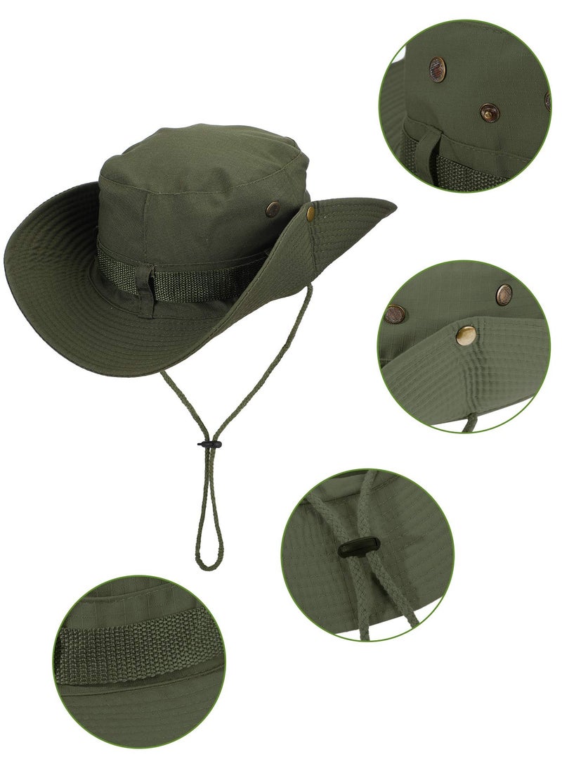 SYOSI - 2 Pieces Cotton Safari Hat Wide Brim Fishing Cap Foldable Boonie Hat Double-Sided Outdoor Sun Hat for Men and Women Summer Outdoor Sun Protection Wide Brim Bucket Hat Foldable Safari Boonie Hat - Image 1