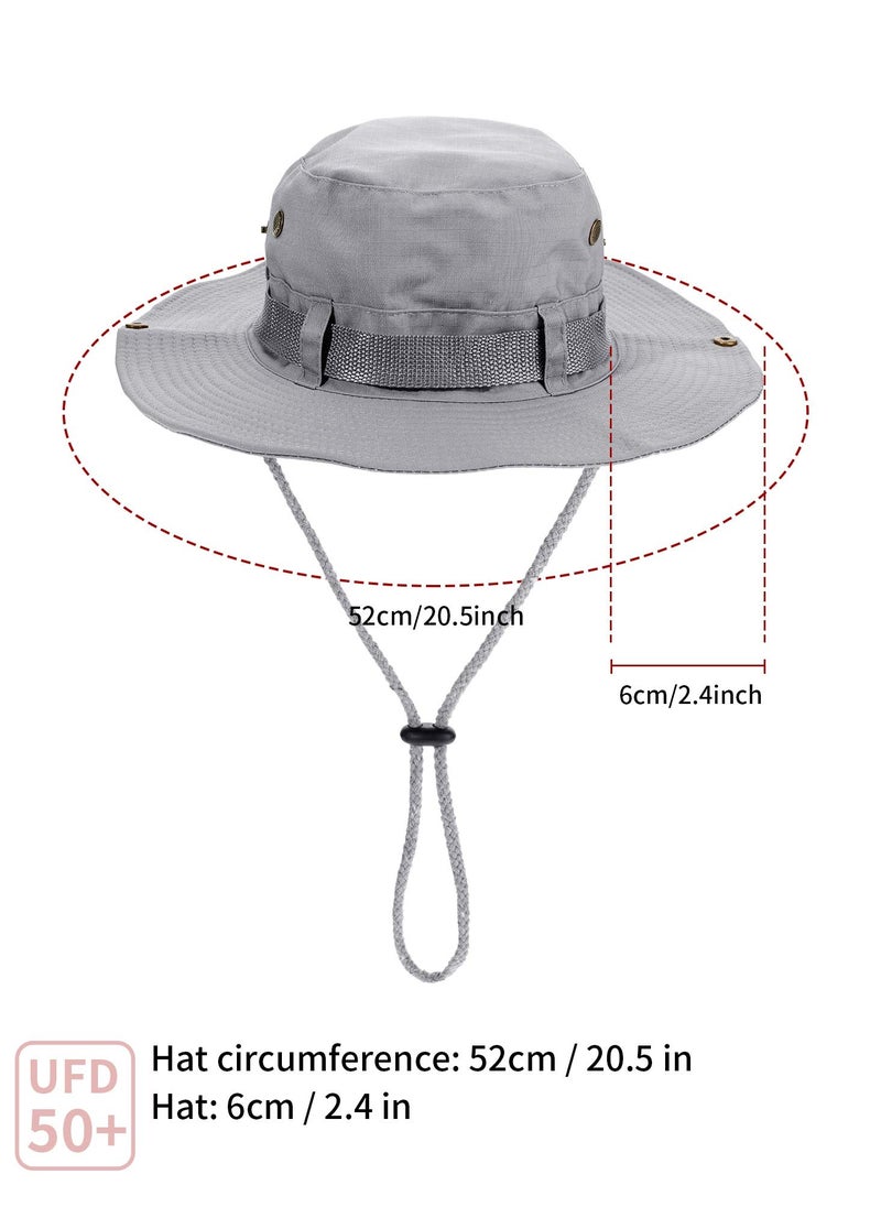 SYOSI - 2 Pieces Cotton Safari Hat Wide Brim Fishing Cap Foldable Boonie Hat Double-Sided Outdoor Sun Hat for Men and Women Summer Outdoor Sun Protection Wide Brim Bucket Hat Foldable Safari Boonie Hat - Image 1
