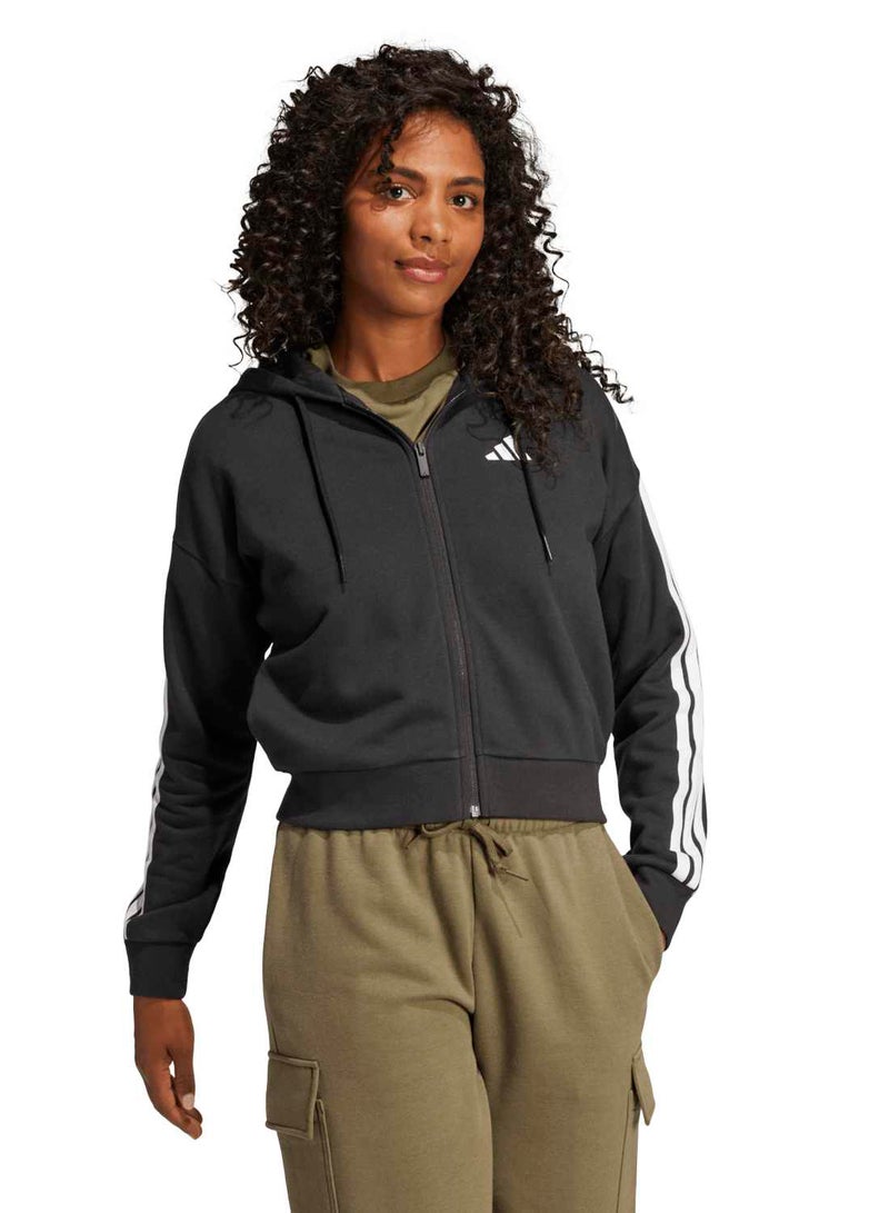 Adidas Essentials 3-Stripes French Terry Full Zip Hoodie - Image 3