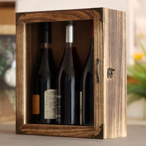 KAASTHAA Shadow Box Frame 11x13, Depth 5in Shadow Boxes Display Cases, Rustic Burnt Wood, Vintage Metal Accents, Acrylic Door, Metal Handle and Latch, Linen Back - Image 5