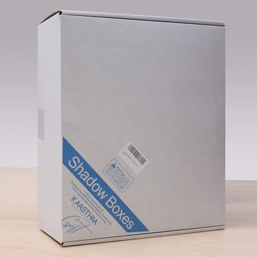 KAASTHAA Shadow Box Frame 11x13, Depth 5in Shadow Boxes Display Cases, Rustic Burnt Wood, Vintage Metal Accents, Acrylic Door, Metal Handle and Latch, Linen Back - Image 2