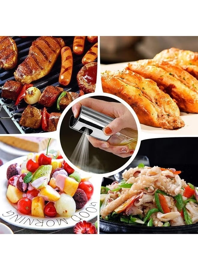 Trendify Oil Sprayer Bottle Set for Cooking – Reusable Spray Dispenser for BBQ, Salad, Baking & Air Fryer – Fine Mist Olive Oil Sprayer for Kitchen Use, BPA Free & Leak-Proof, 1 Oil Sprayer/Dispenser * 1 Cleaning Brush * 1 Oil Pasting Brush * 1 Funnel, 100 ml - Image 3