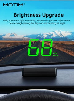 Motim Car HUD Head-Up Display GPS Universal, Satellite Speedometer Compass High-Definition Display Car Locator Suitable for All Models with Speed KM/H  - Image 2