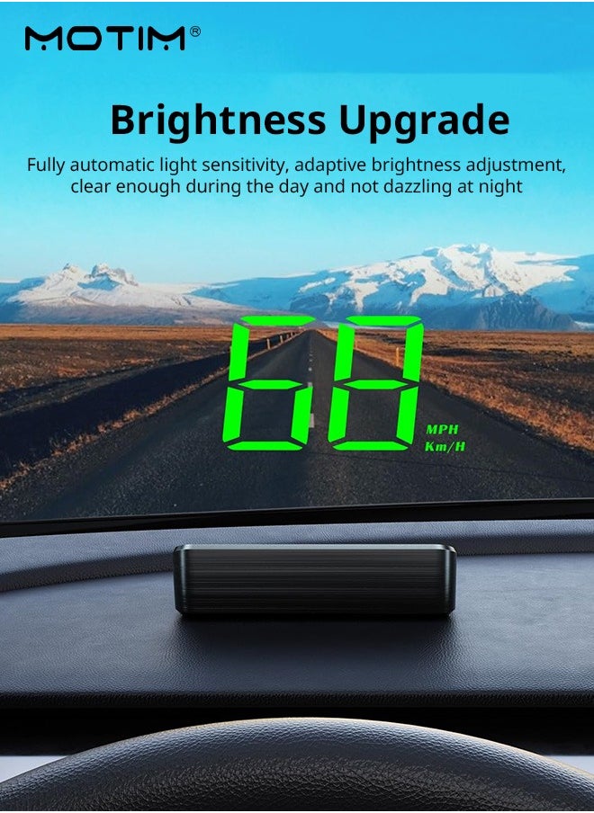 Motim Car HUD Head-Up Display GPS Universal, Satellite Speedometer Compass High-Definition Display Car Locator Suitable for All Models with Speed KM/H  - Image 2