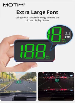 Motim Car HUD Head-Up Display GPS Universal, Satellite Speedometer Compass High-Definition Display Car Locator Suitable for All Models with Speed KM/H  - Image 3
